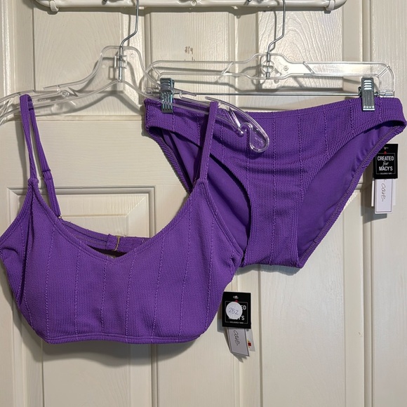 Salt & Cove Ribbed Bikini XL Top and L Bottom Purple - Picture 1 of 8